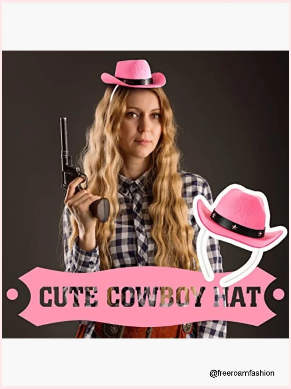 Set of 3 Detachable Cowgirl Hat Headbands Mini Cowboy Costume Hair Accessory